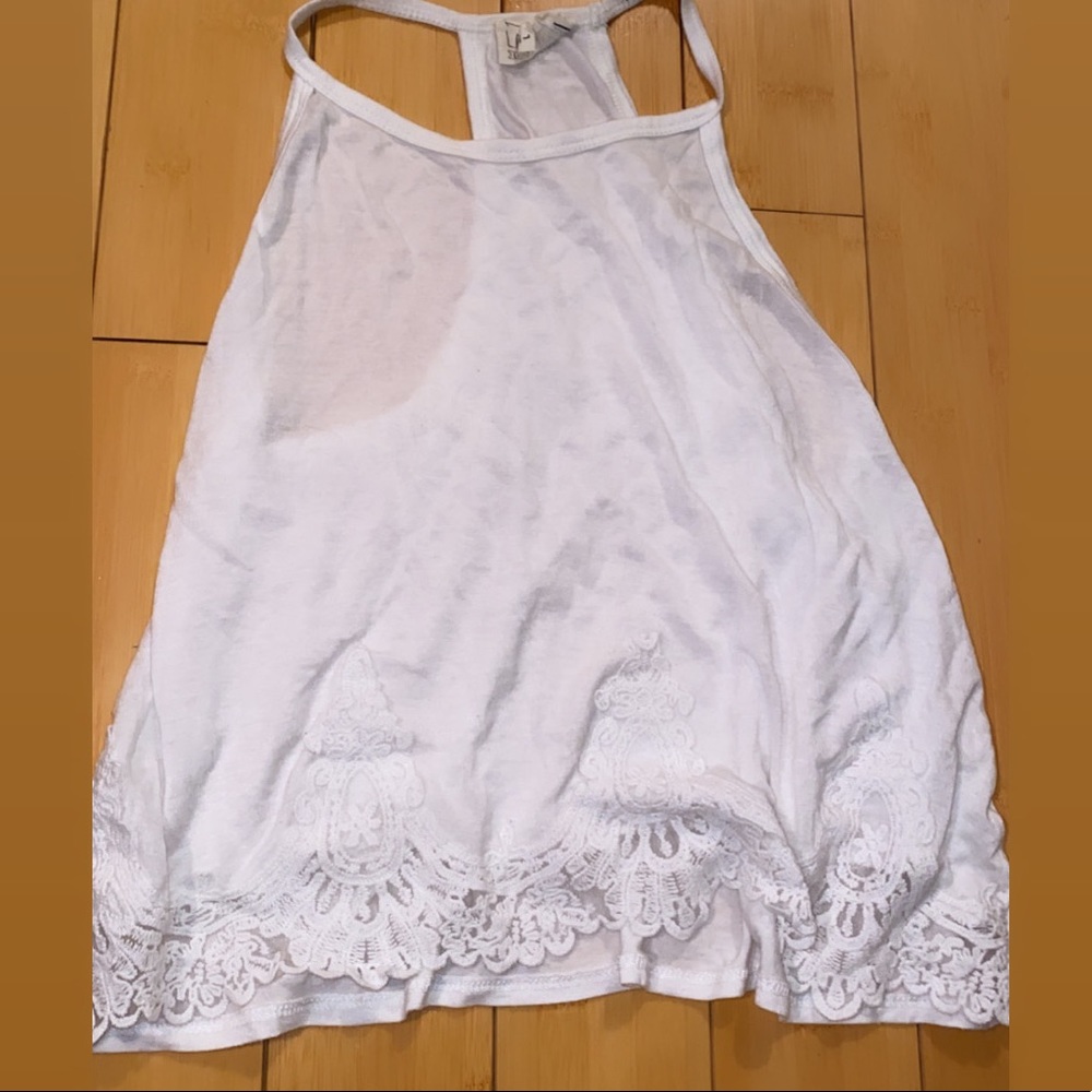 White tank top with lace